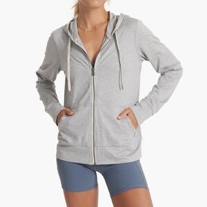 Vuori Halo Performance Gray Zip-Up Hoodie Size Large
